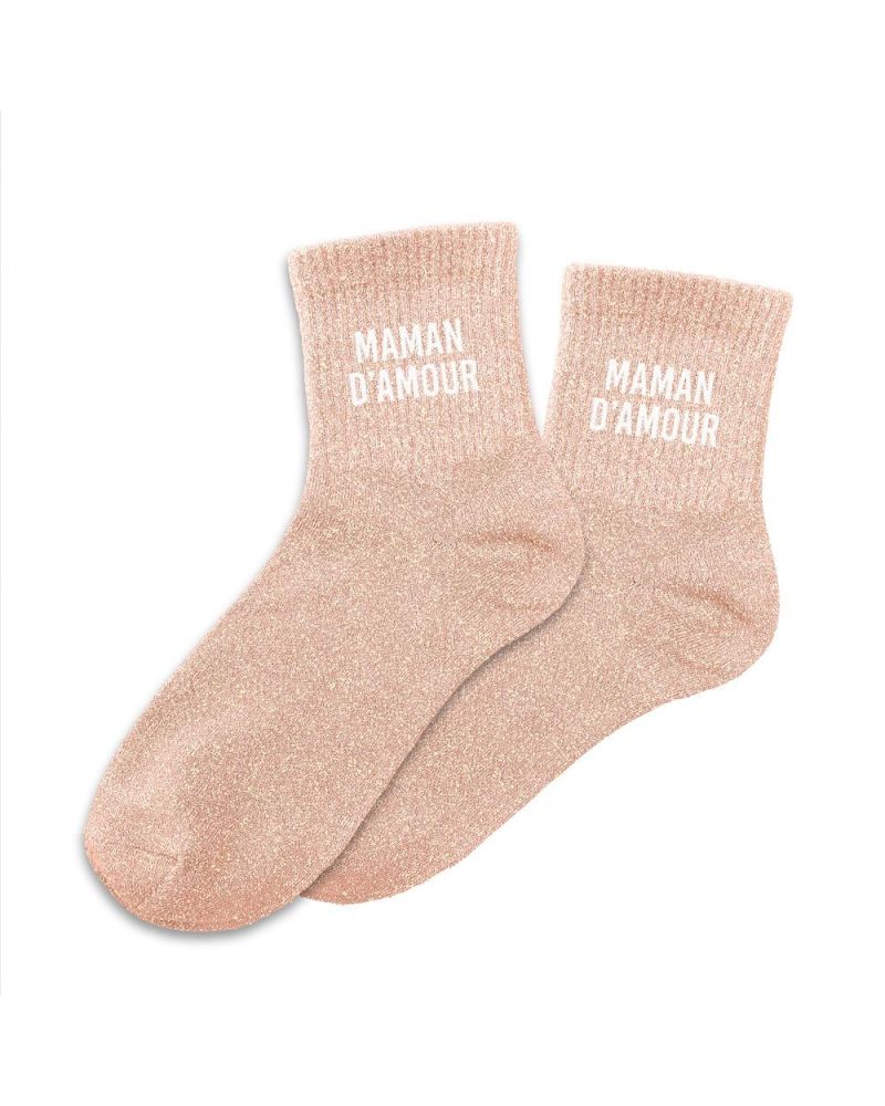 CHAUSSETTES PAILLETTES "MAMAN D'AMOUR"