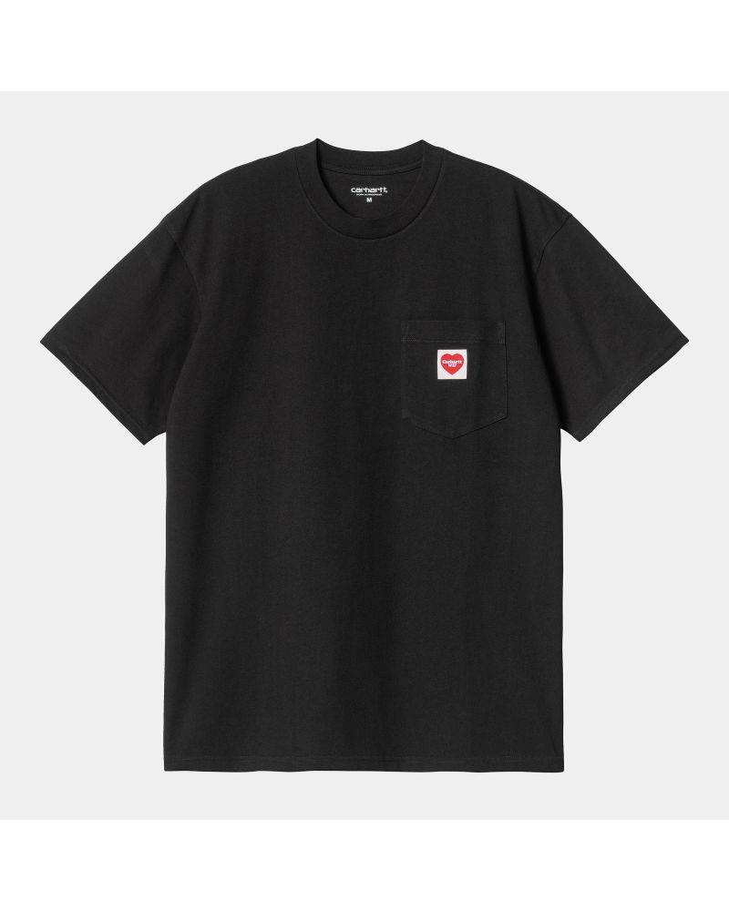 S/S Pocket Heart T-Shirt - Black / Red
