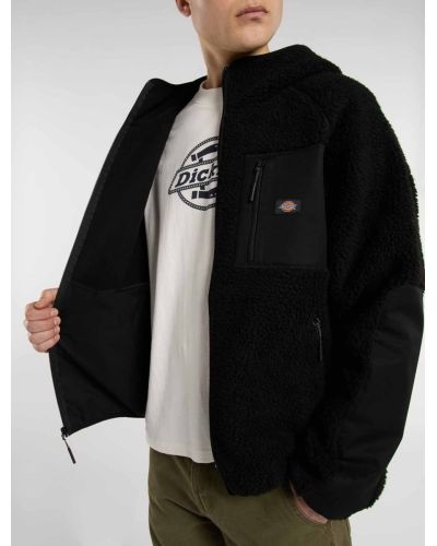 CENTRAL HIGH PILE HOODED BLACK