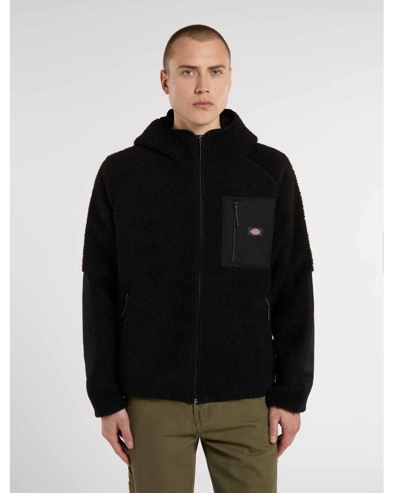 CENTRAL HIGH PILE HOODED BLACK