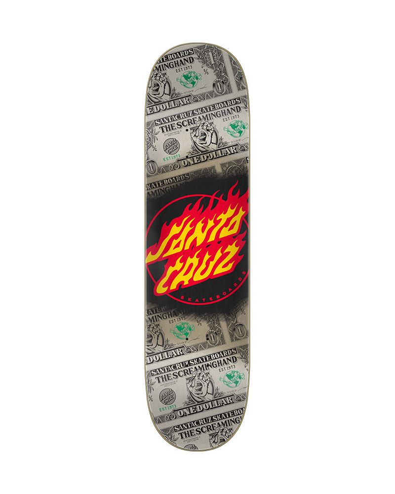SANTA CRUZ DECK DOLLAR FLAME DOT 8.0 X 31.6