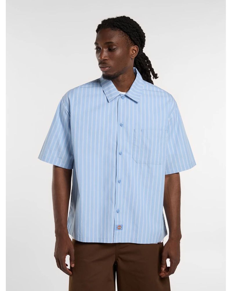 VENEDOCIA STRIPE SHIRT SS bleu