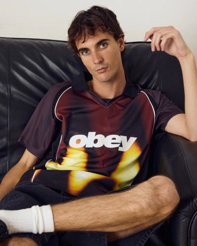 Obey blurred soccer jersey