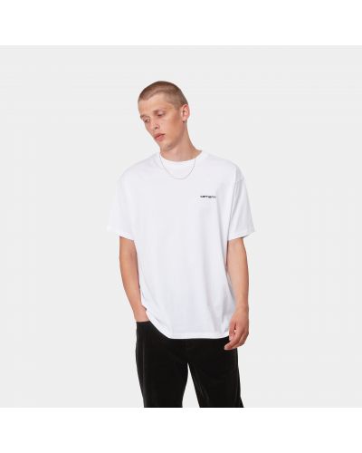 S/S Script Embroidery T-Shirt white