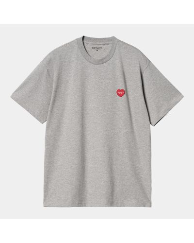 S/S Heart Patch T-Shirt grey heather