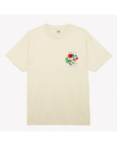 Tshirt Obey flowers papers scissors cream