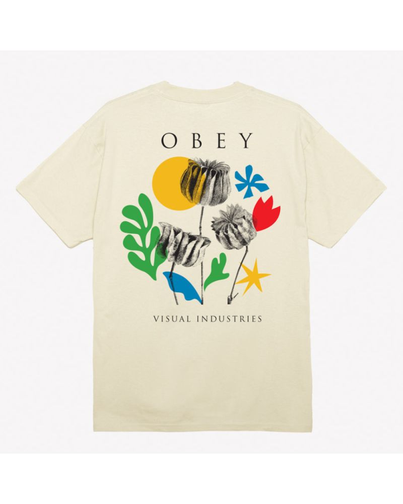 Tshirt Obey flowers papers scissors cream