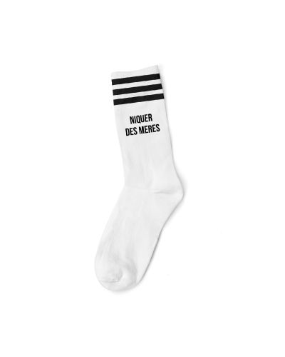Chaussette Mother Socker "niquer des meres" black - white socks
