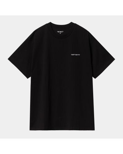 S/S Script Embroidery T-Shirt noir