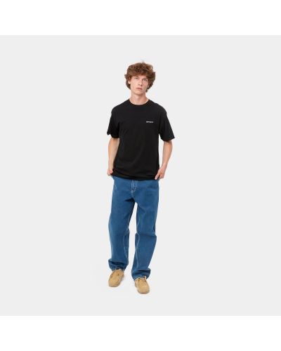 S/S Script Embroidery T-Shirt noir