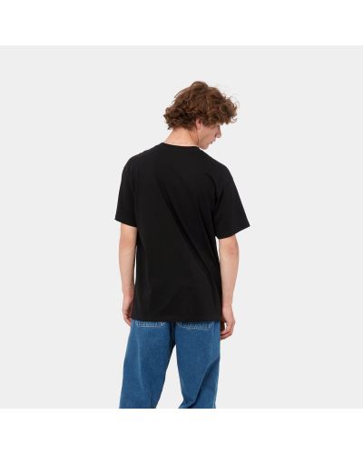 S/S Script Embroidery T-Shirt noir