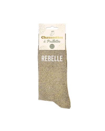 CHAUSSETTES PAILLETTES "REBELLE"