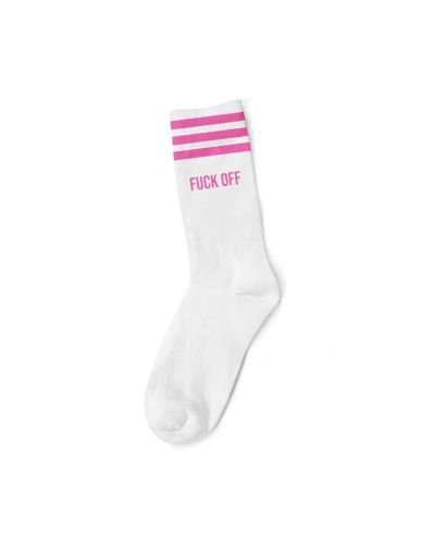 FUCK OFF PINK - WHITE SOCKS