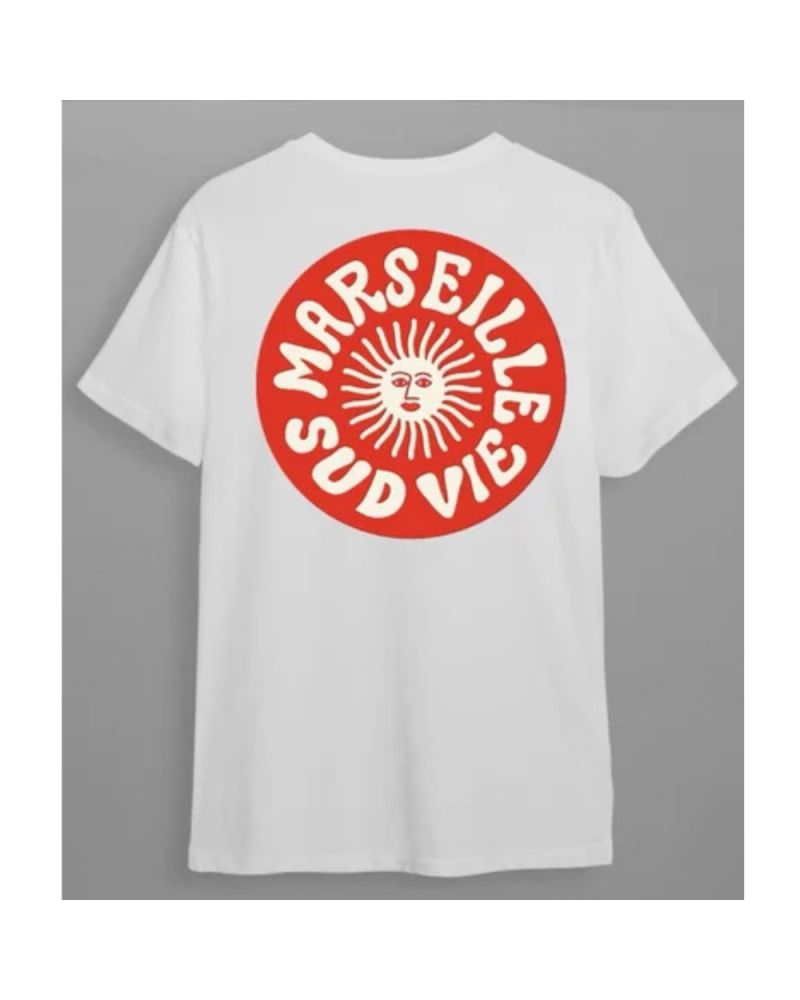 T-SHIRT MARSEILLE SUD VIE ROUGE AZED X MAISON MÈRE