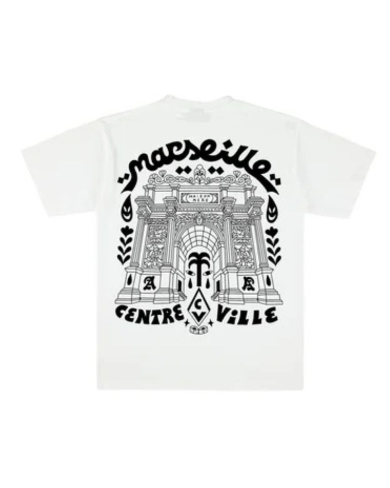 T-SHIRT MARSEILLE CENTRE VILLE NOIR AZED X MAISON MÈRE
