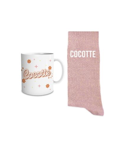 COFFRET MUG/CHAUSSETTES PAILLETTES COCOTTE