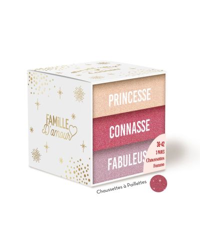 COFFRET TRIO CHAUSSETTES PAILLETTES PRINCESSE