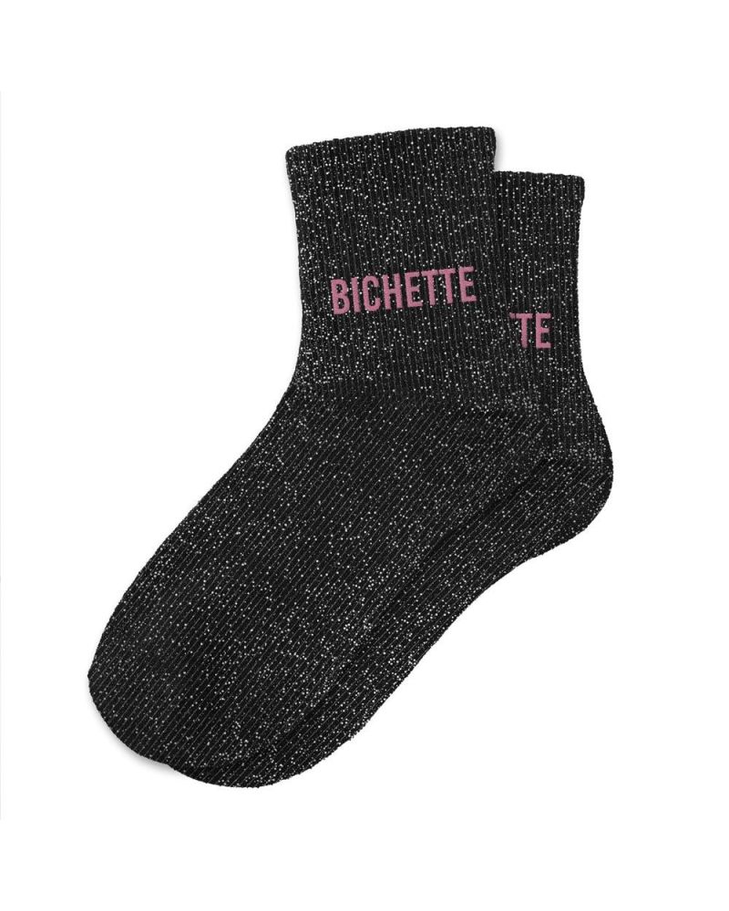 CHAUSSETTES PAILLETTES BICHETTES NOIRES