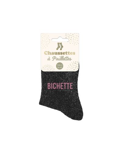 CHAUSSETTES PAILLETTES BICHETTES NOIRES
