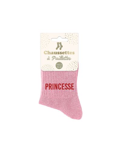 CHAUSSETTES PAILLETTES PRINCESSE ROSE