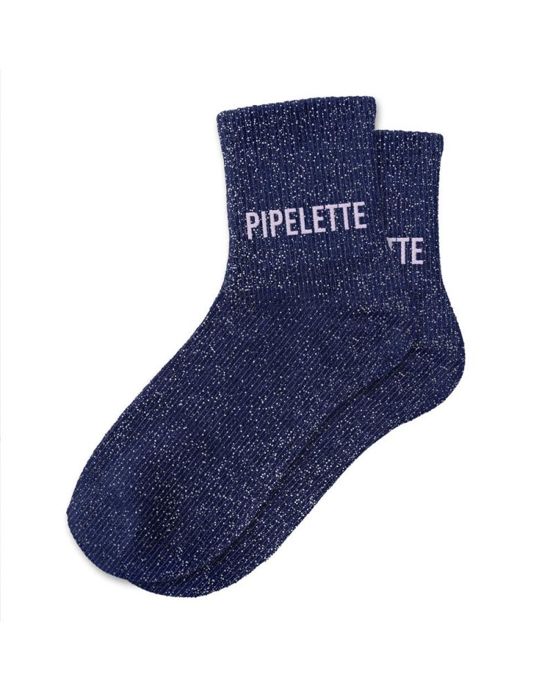 CHAUSSETTES PAILLETTES PIPELETTE BLEU