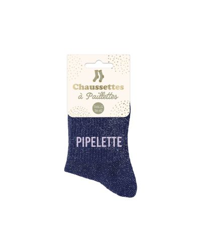 CHAUSSETTES PAILLETTES PIPELETTE BLEU