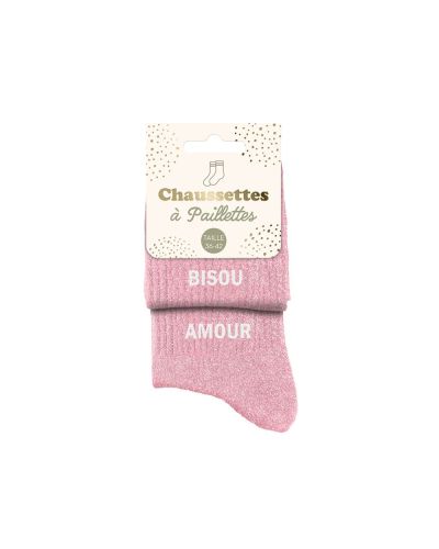 CHAUSSETTES PAILLETTES DUO BISOU AMOUR