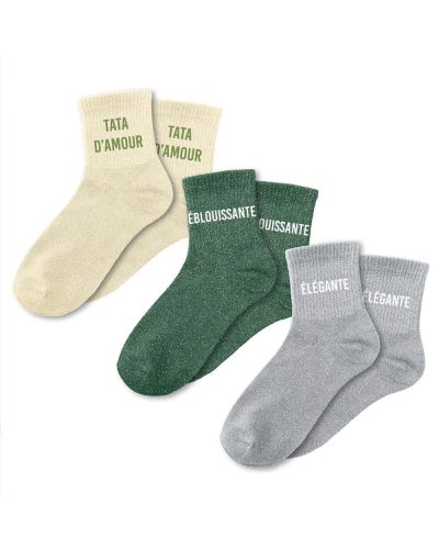 COFFRET TRIO CHAUSSETTES PAILLETTES TATA DAMOUR