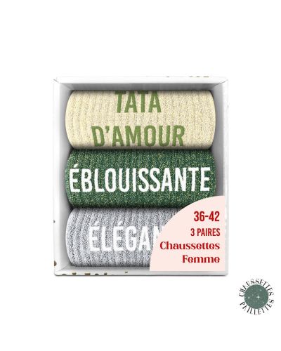 COFFRET TRIO CHAUSSETTES PAILLETTES TATA DAMOUR