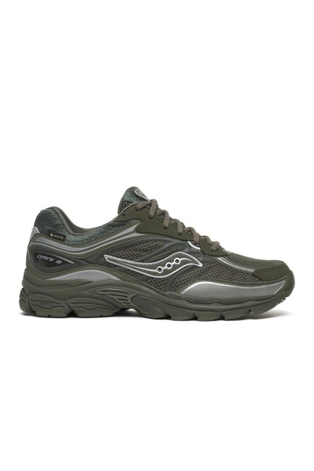 Sneakers Saucony ProGrid Omni 9 GORE-TEX - Fatigue/Silver Unisexe
