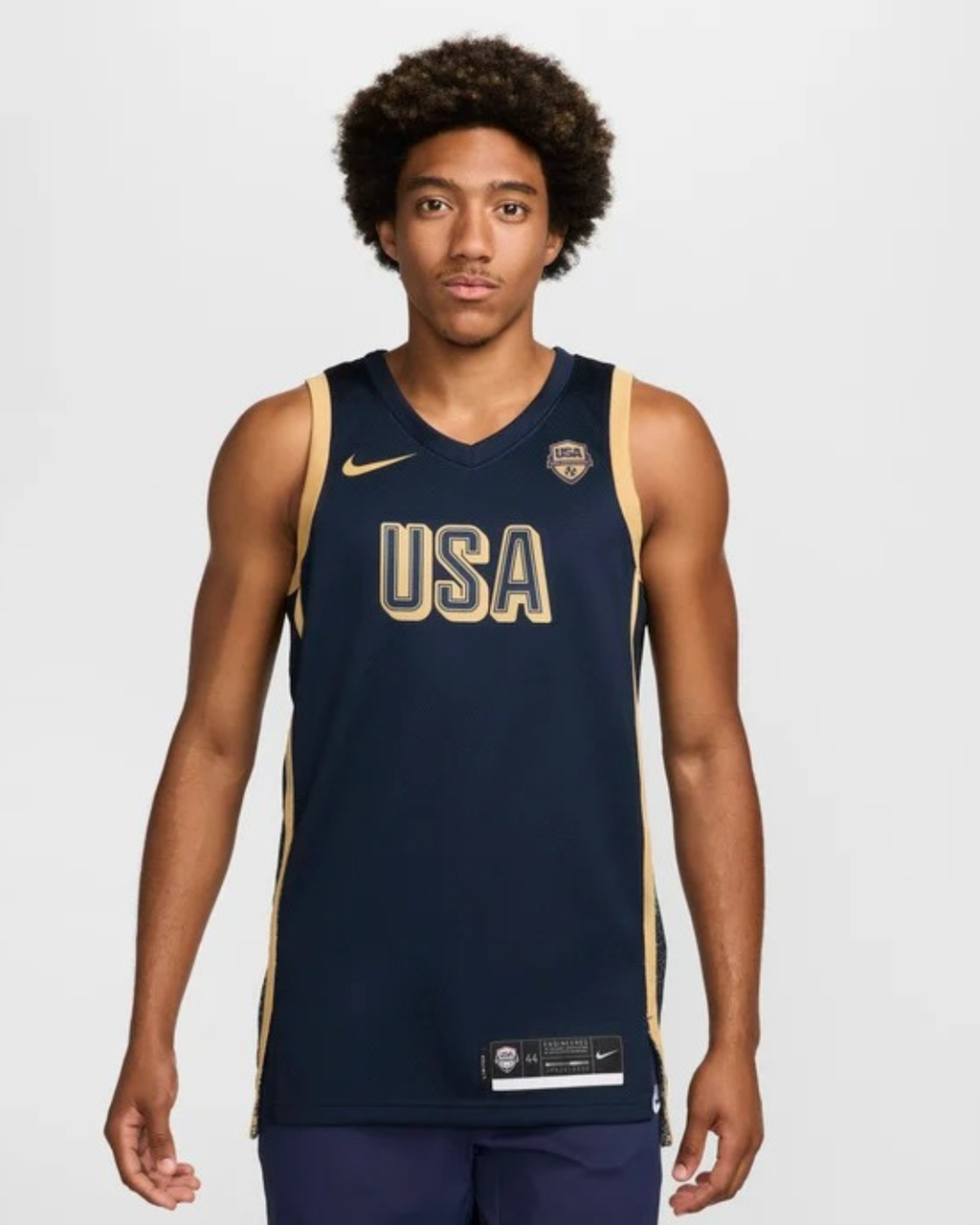 Maillot de basket Nike Team USA Limited 50 ans JO 2024 bleu marine et or