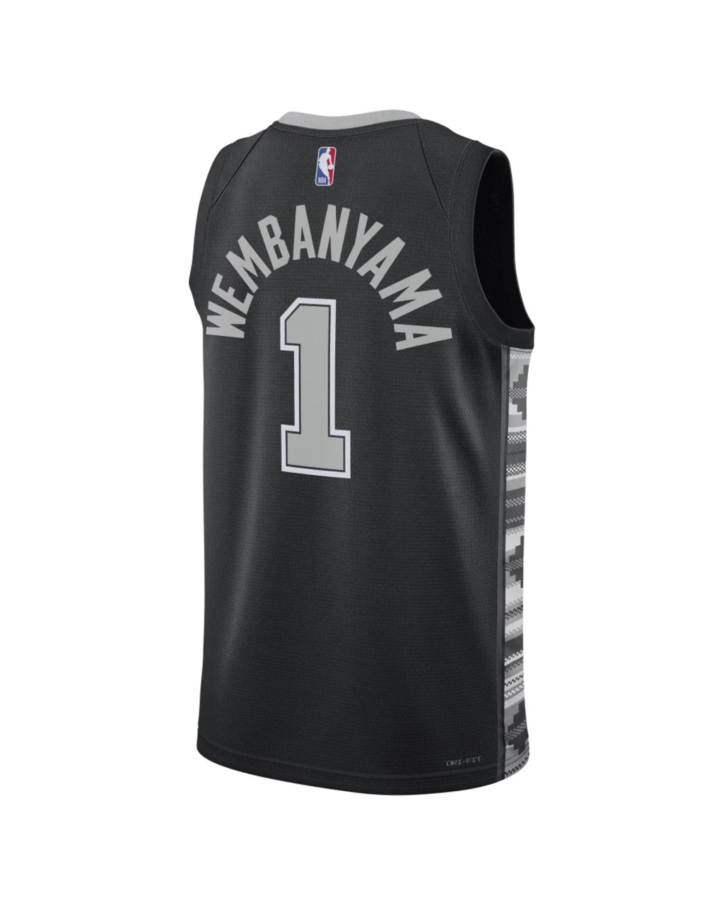 Maillot de basket Nike Spurs Wembanyama Statement Edition Swingman noir et argent