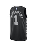 Maillot de basket Nike Spurs Wembanyama Statement Edition Swingman noir et argent