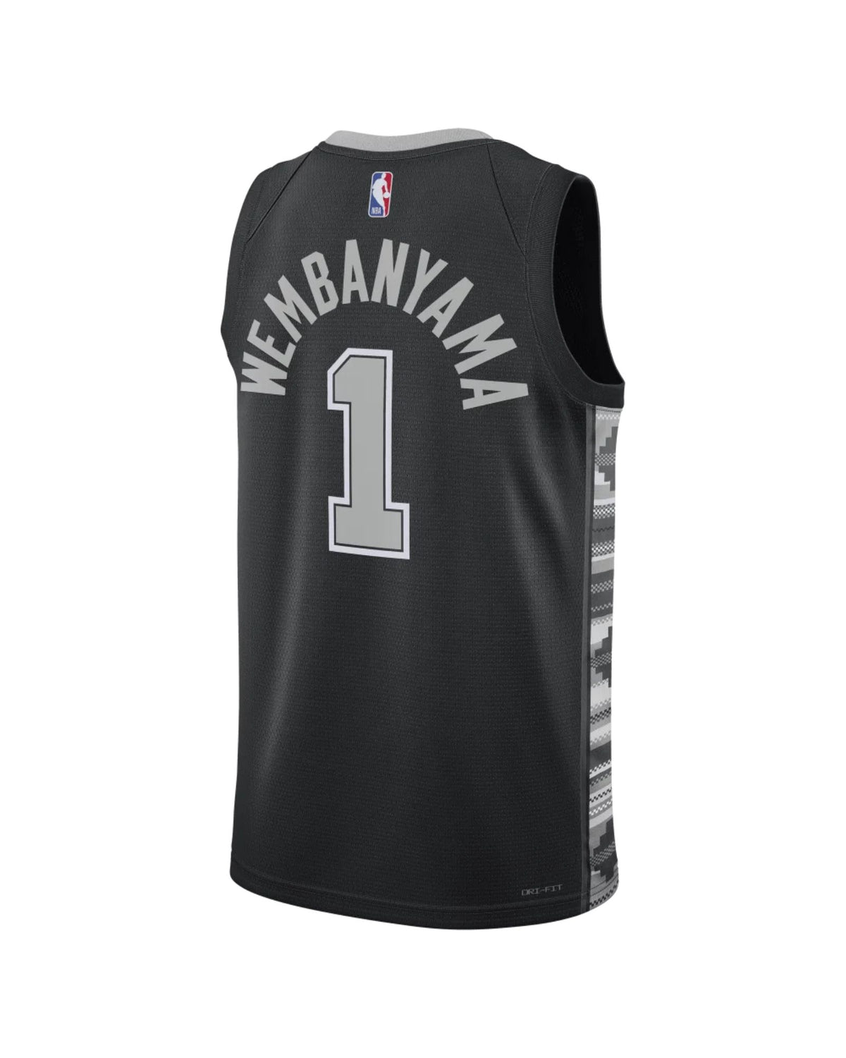 Maillot de basket Nike Spurs Wembanyama Statement Edition Swingman noir et argent