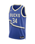 Maillot de basket Nike Bucks Giannis City Edition 2024/25 Swingman bleu