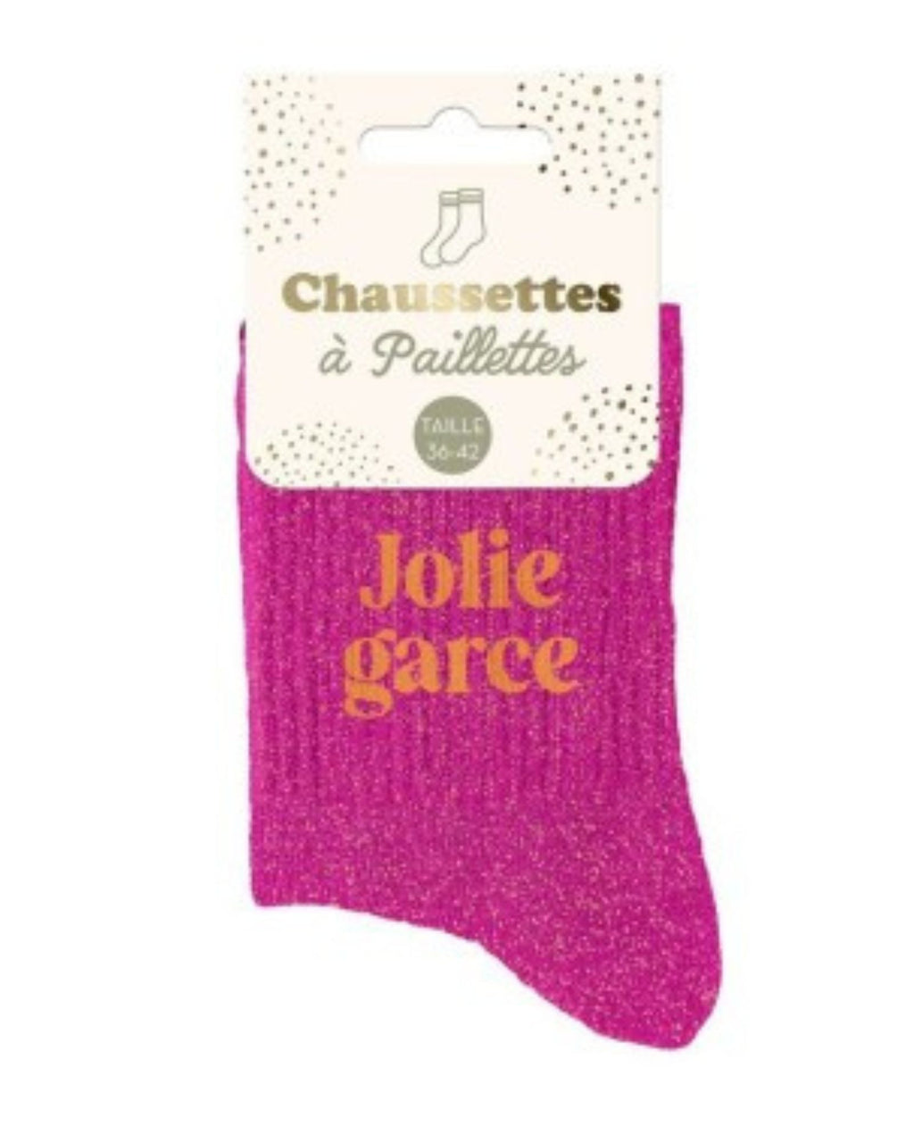 Chaussettes à paillettes roses « Jolie Garce »
