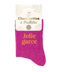 Chaussettes à paillettes roses « Jolie Garce »