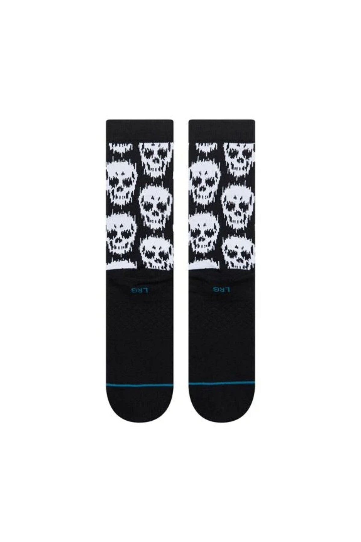 Chaussettes Stance Static Skull Crew - Black Unisexe