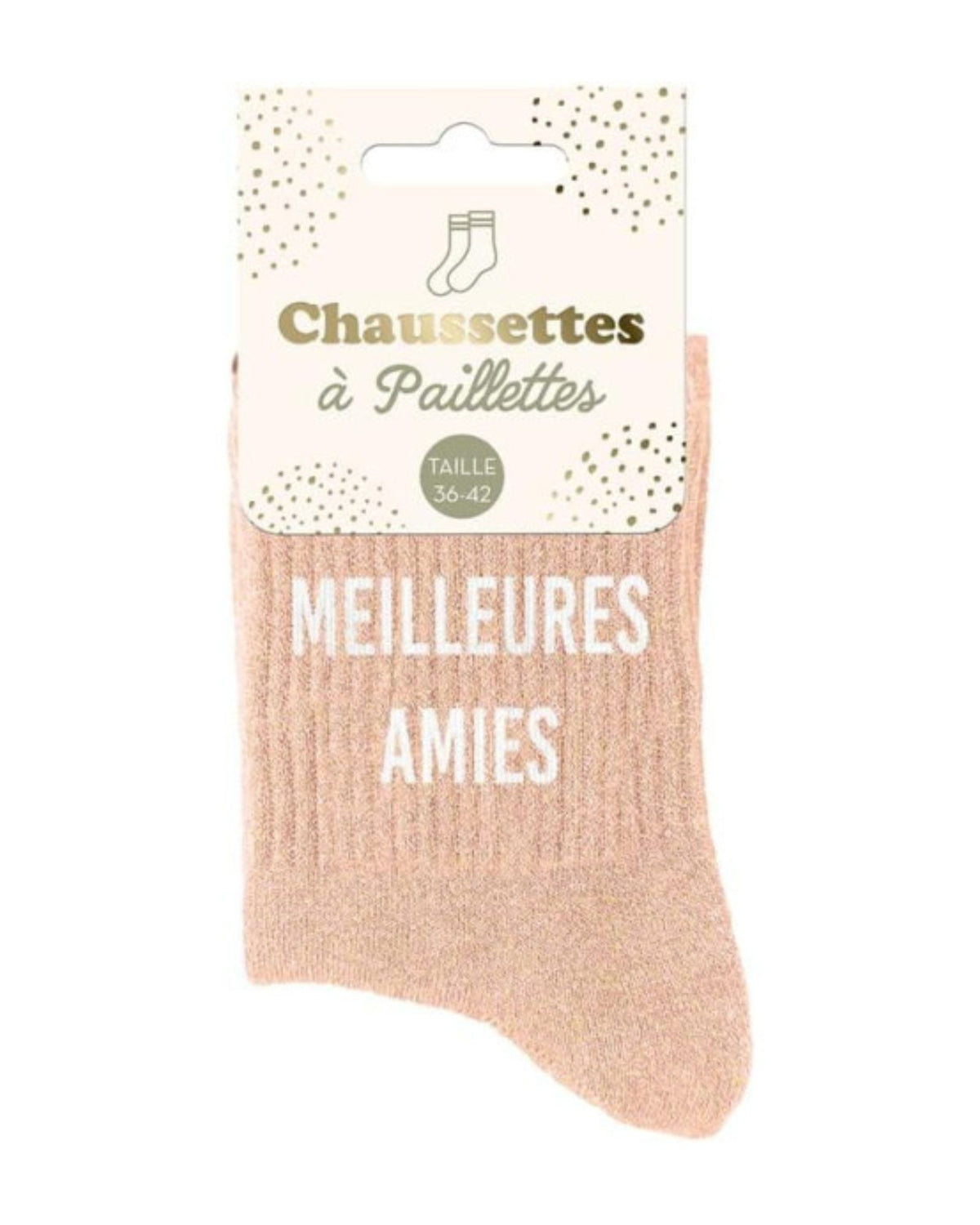 Chaussettes à paillettes orange « Meilleures Amies »