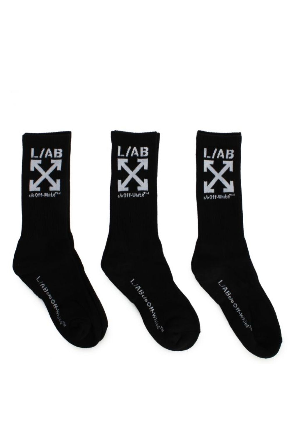 Chaussettes L/AB Clamp Arrows mi-mollet noir/blanc – Lot de 3 paires
