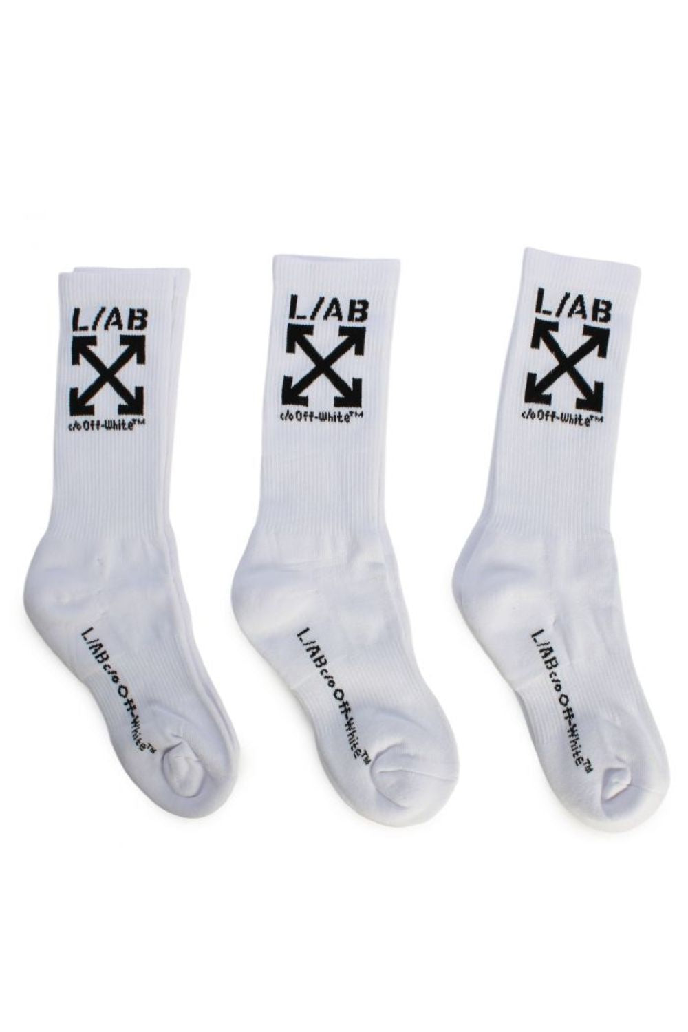 Chaussettes L/AB Clamp Arrows mi-mollet blanc/noir – Lot de 3 paires