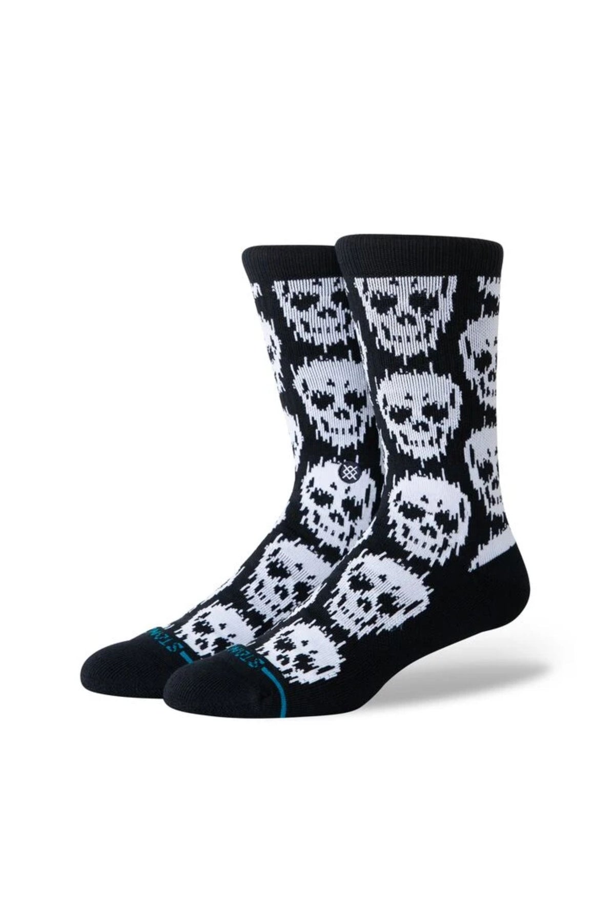 Chaussettes Stance Static Skull Crew - Black Unisexe