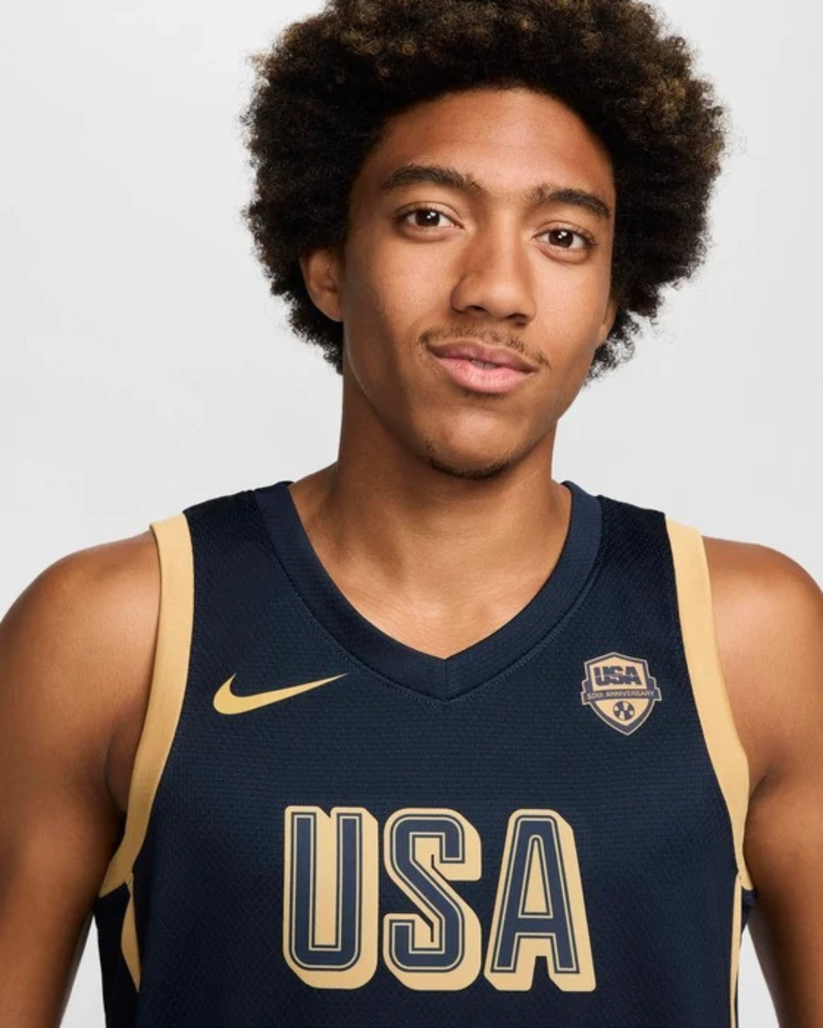 Maillot de basket Nike Team USA Limited 50 ans JO 2024 bleu marine et or