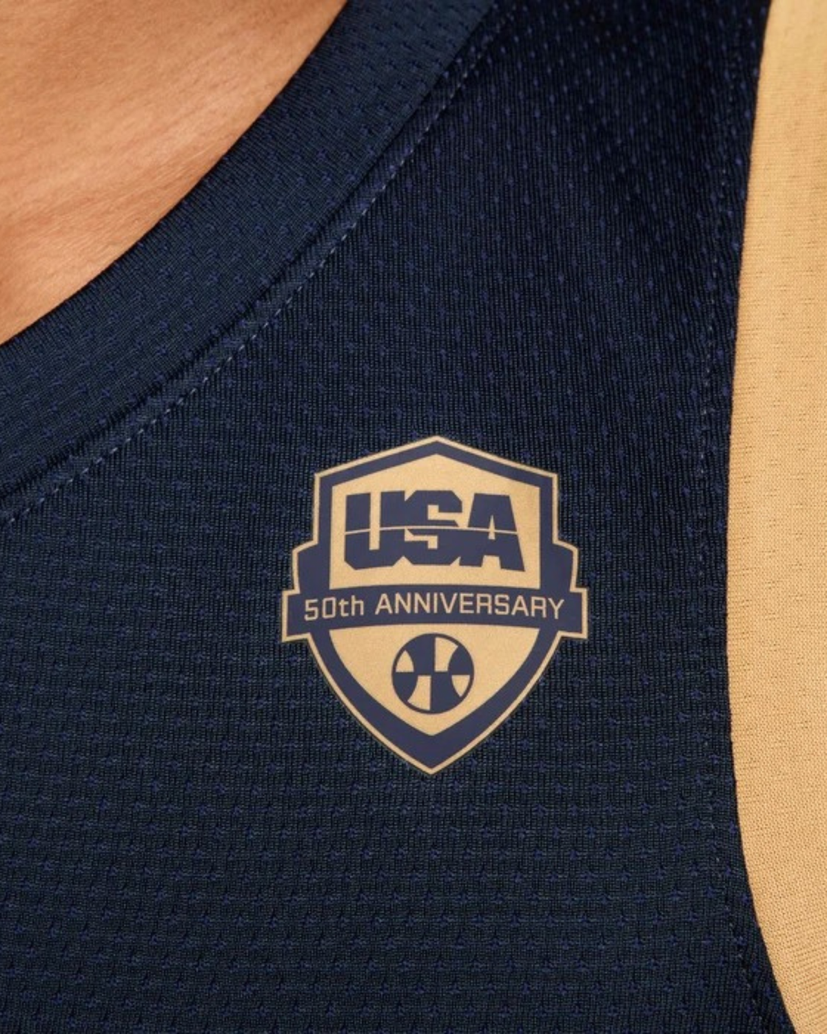 Maillot de basket Nike Team USA Limited 50 ans JO 2024 bleu marine et or