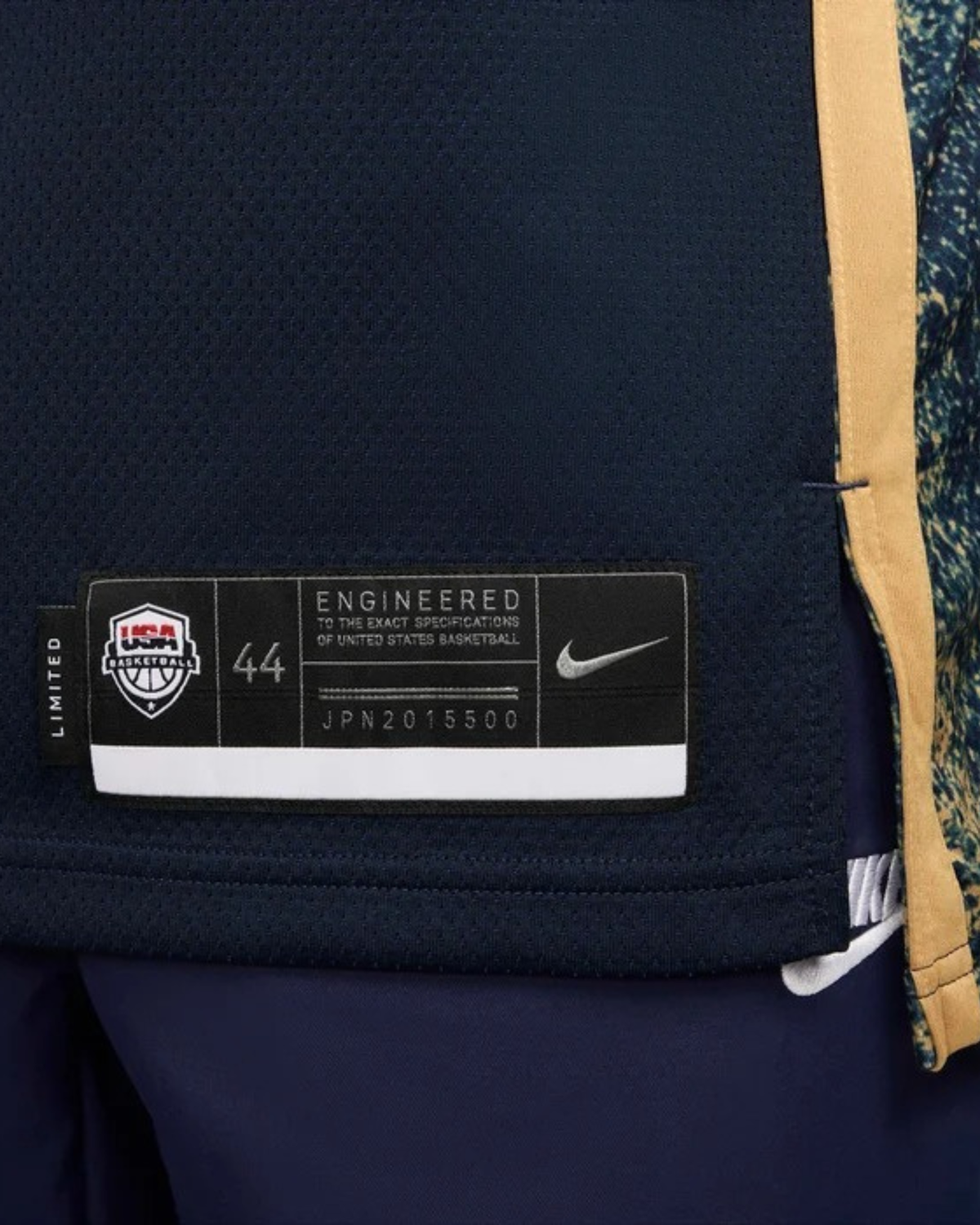 Maillot de basket Nike Team USA Limited 50 ans JO 2024 bleu marine et or