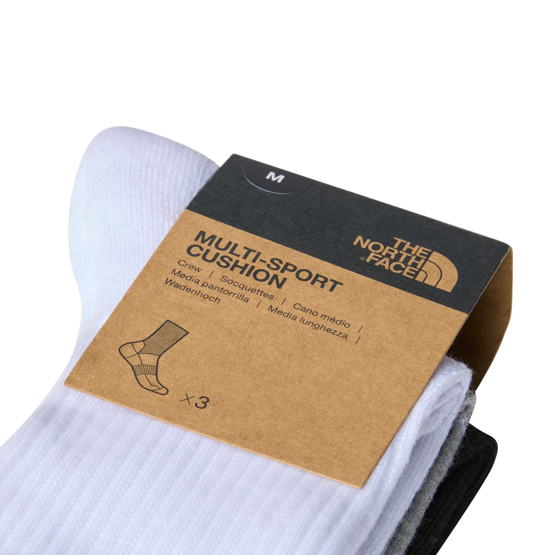 Lot de 3 paires de chaussette The North Face MLSPRT SOCK CSH CREW 3P Black ASSORTED