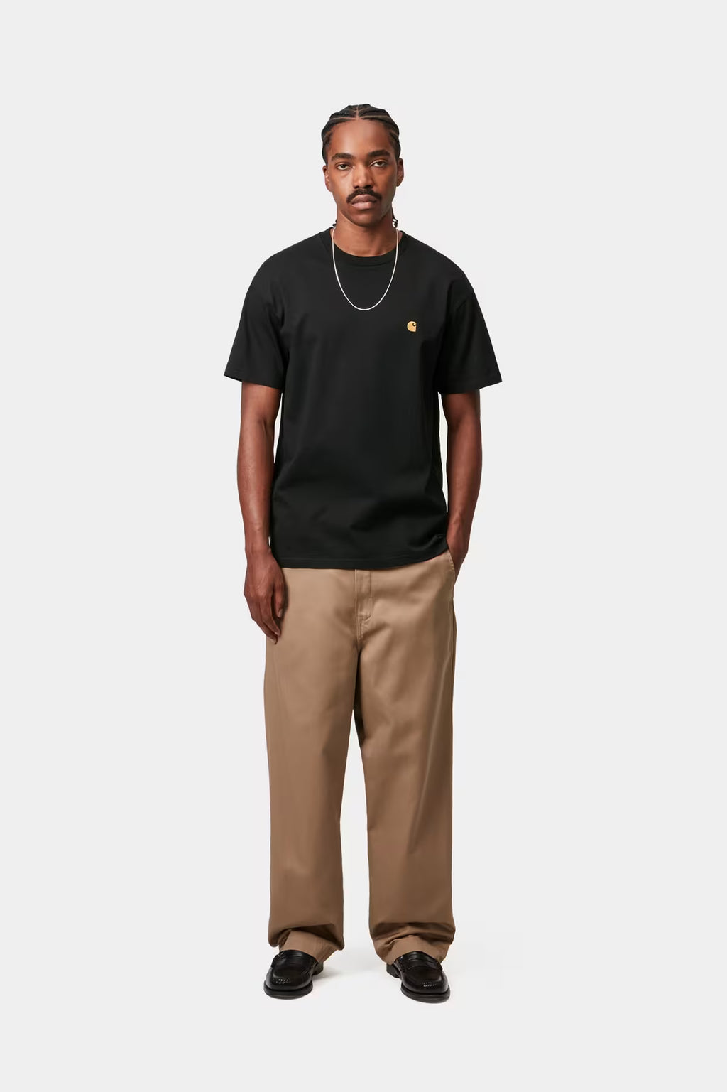 Tee shirt Carhartt S/S CHASE T-SHIRT Black / Gold