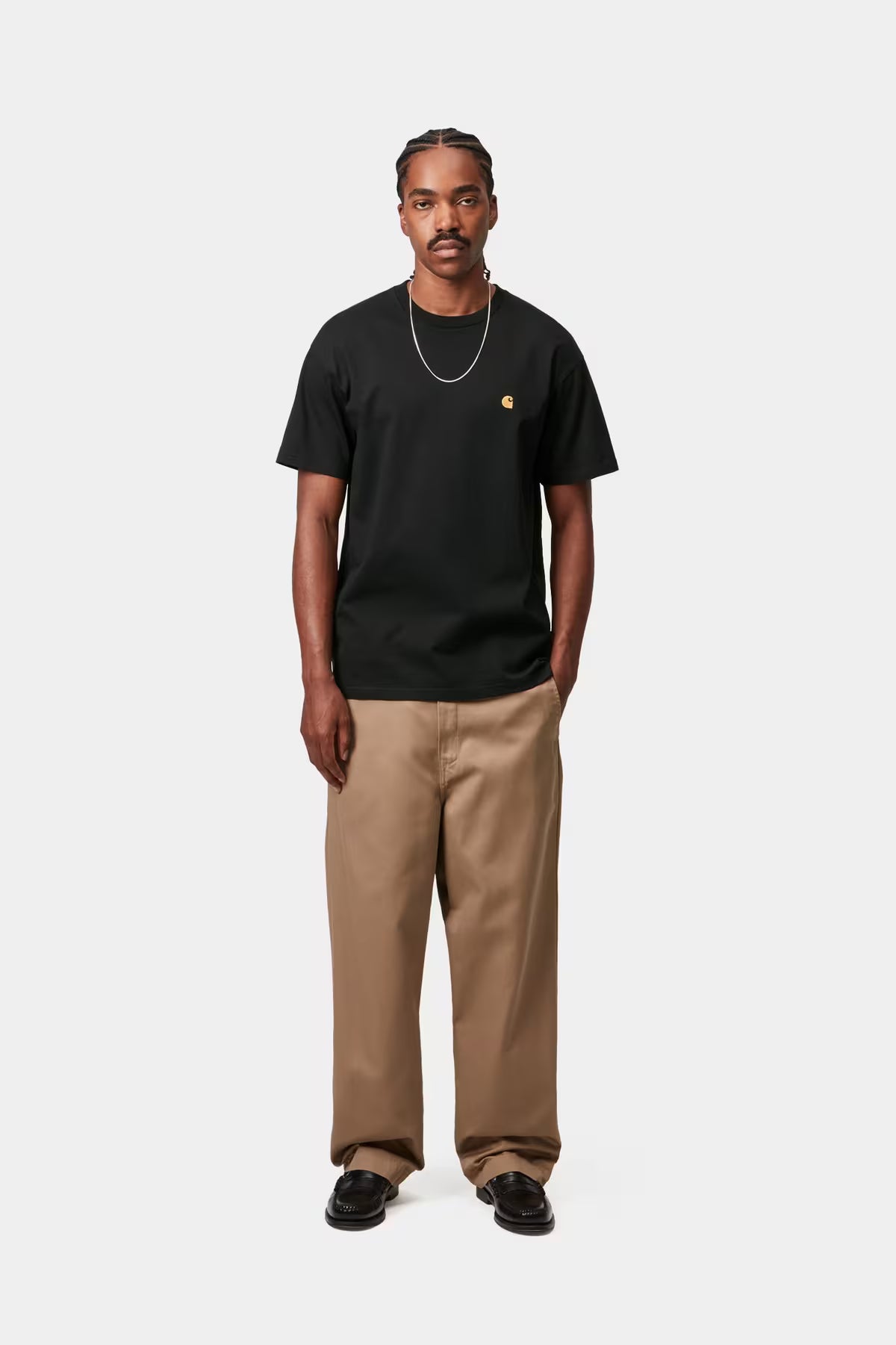 Tee shirt Carhartt S/S CHASE T-SHIRT Black / Gold