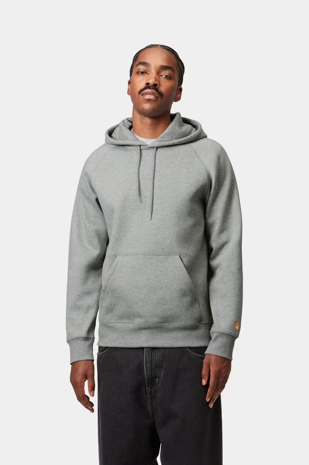 Sweat capuche Carhartt Hooded Chase Sweat Grey heather / Gold