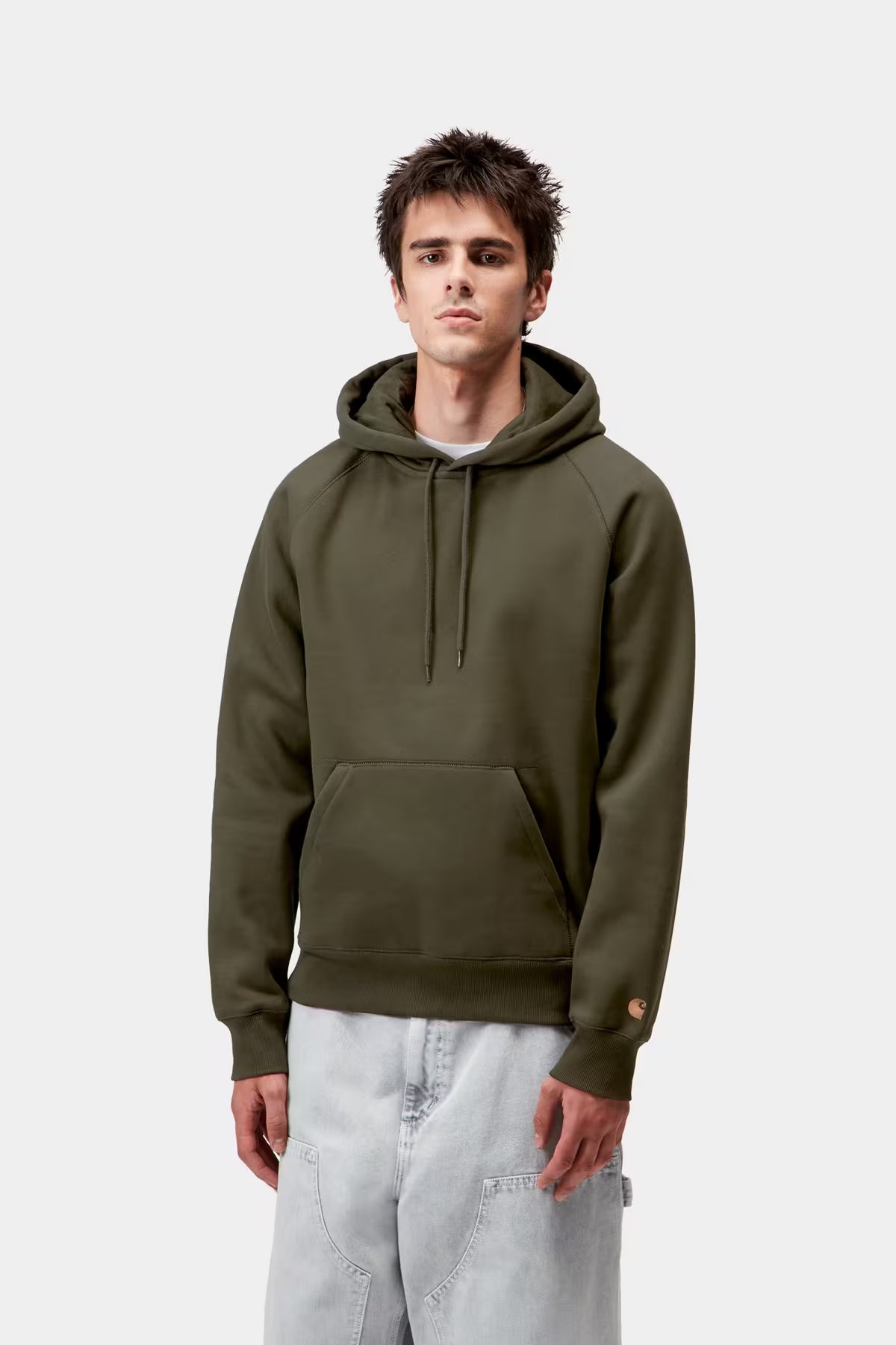 Sweat capuche Carhartt Hooded Chase Sweat Olive / Gold